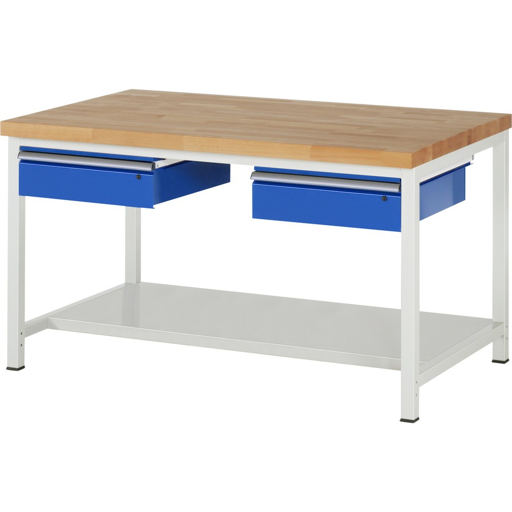 Productafbeelding nr. 1: Werkbank RAU serie 8000, hxbxd 840-1.040 x 1.500 x 900 mm, 2 lades, 1 legbord diepte 650 mm