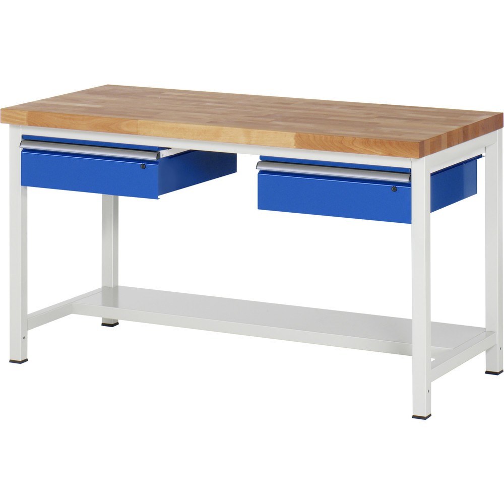 Productafbeelding nr. 1: Werkbank RAU serie 8000, hxbxd 840-1.040 x 1.500 x 700 mm, 2 lades, 1 legbord diepte 320 mm