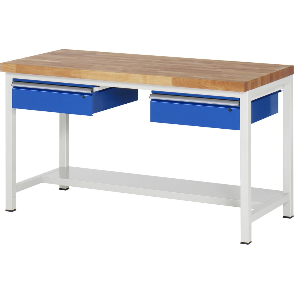 Productafbeelding nr. 1: Werkbank RAU serie 8000, hxbxd 840 x 1.500 x 700 mm, 2 lades, 1 legbord diepte 320 mm