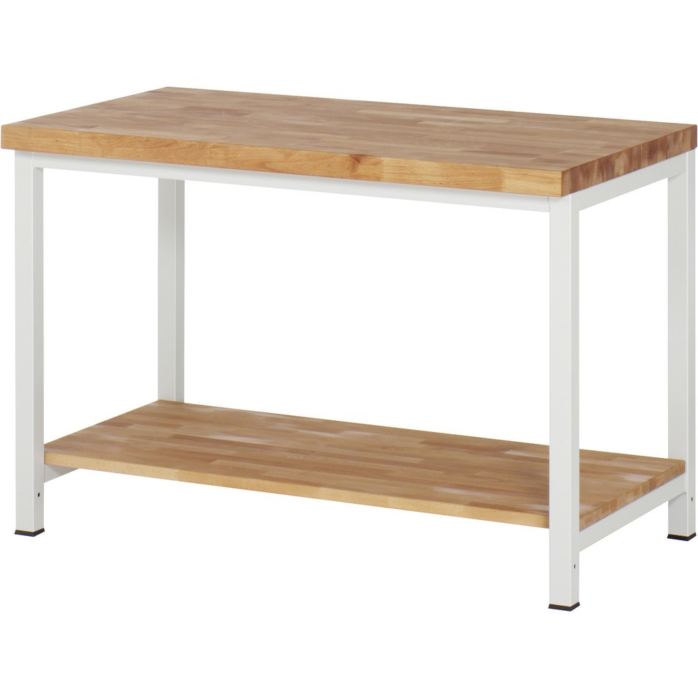 Productafbeelding nr. 1: Werkbank RAU serie 8000, 1 massief beuken legbord diepte 557 mm, hxbxd 840 x 1.250 x 700 mm