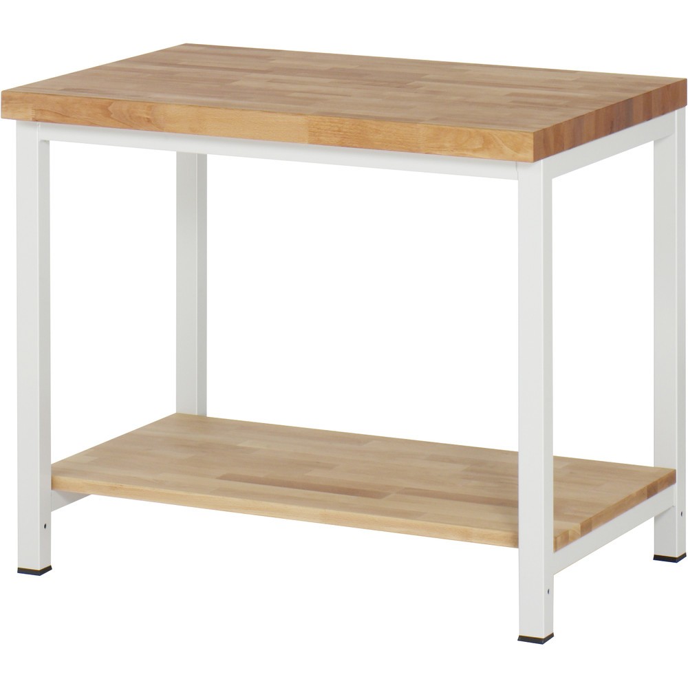 Product afbeelding: Werkbank RAU serie 8000, 1 massief beuken legbord diepte 557 mm, hxbxd 840 x 1.000 x 700 mm