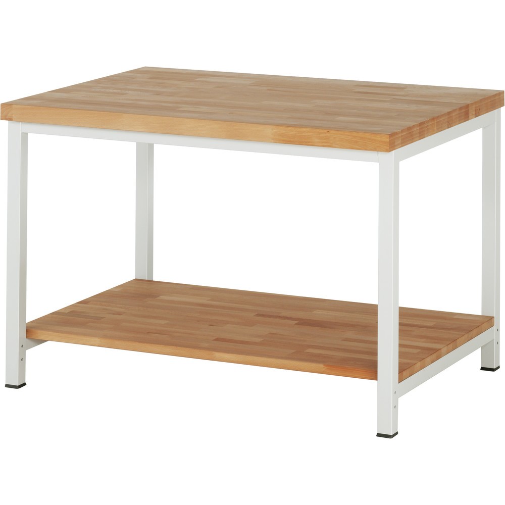Product afbeelding: Werkbank RAU serie 8000, 1 massief beuken legbord diepte 757 mm, hxbxd 840 x 1.250 x 900 mm