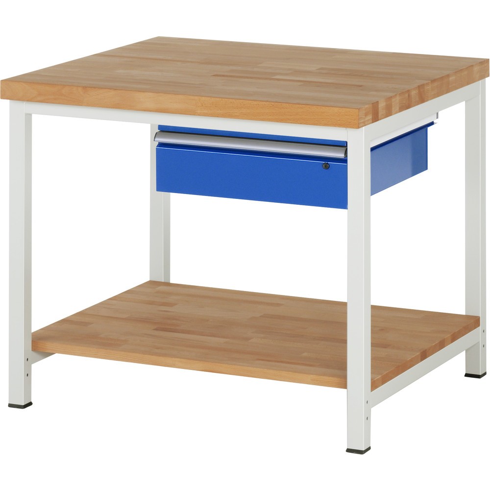 Productafbeelding nr. 1: RAU werkbank serie 8000, h x b x d 840-1.040 x 1.000 x 900 mm, 1 lade rechts, legbord onderaan