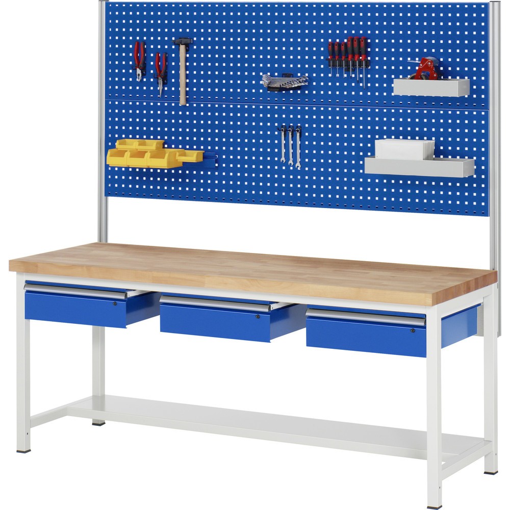 Productafbeelding nr. 4: Werkbank RAU serie 8000, hxbxd 840 x 2.000 x 700 mm, 3 lades, 1 legbord diepte 320 mm