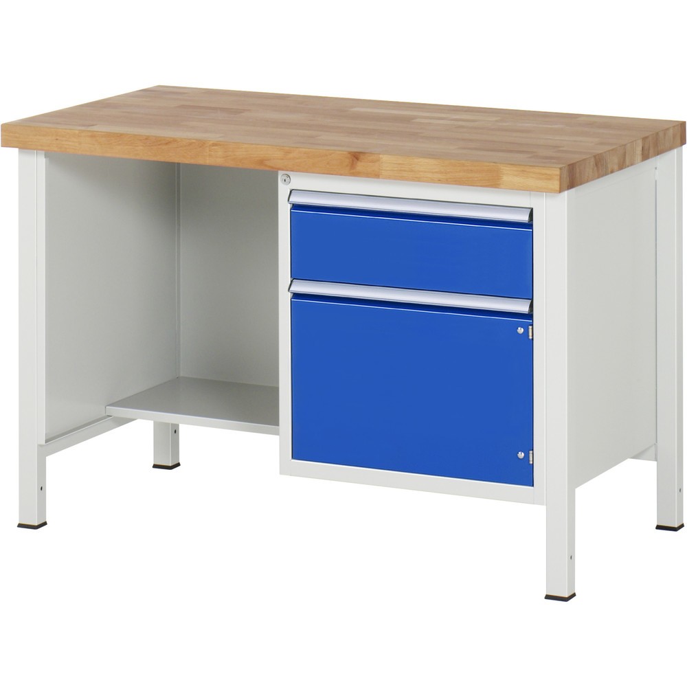 Productafbeelding nr. 1: Werkbank RAU serie 8000, 1 legbord, 1 draaideur, hxbxd 840 x 1.250 x 700 mm, 1 lade