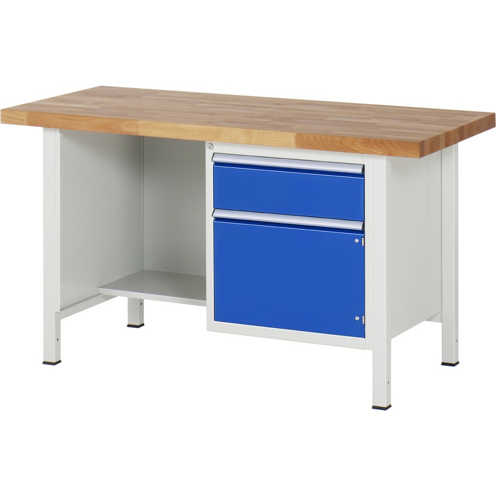 Productafbeelding nr. 1: Werkbank RAU serie 8000, 1 legbord, 1 draaideur, hxbxd 840-1.040 x 1.500 x 900 mm, 1 lade