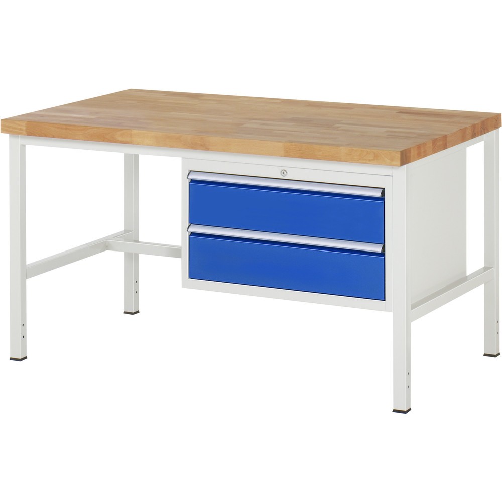 Productafbeelding nr. 1: Werkbank RAU serie 8000, hxbxd 840 x 1.500 x 900 mm, 2 x voor 100% uittrekbare lades, 2 x 180 mm, draagvermogen lade 75 kg