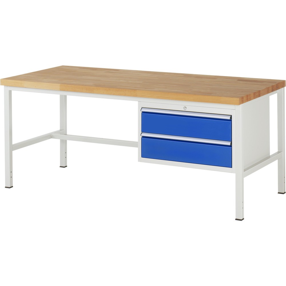 Productafbeelding nr. 1: Werkbank RAU serie 8000, hxbxd 840 x 2.000 x 900 mm, 2 x voor 90% uittrekbare lades, 2 x 180 mm, draagvermogen lade 75 kg