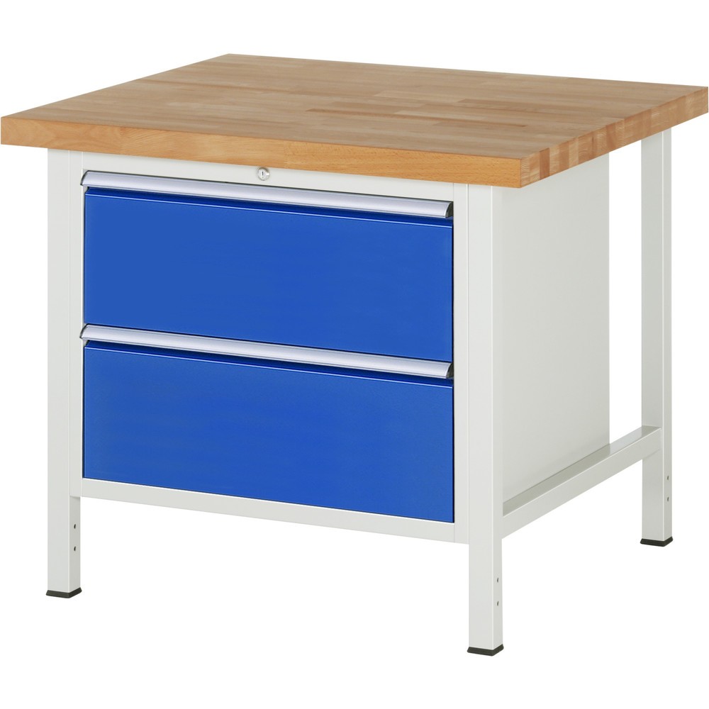 Productafbeelding nr. 1: Werkbank RAU serie 8000, hxbxd 840-1.040 x 1.000 x 900 mm, 2 x voor 100% uittrekbare lades, 2 x 270 mm, draagvermogen lade 75 kg