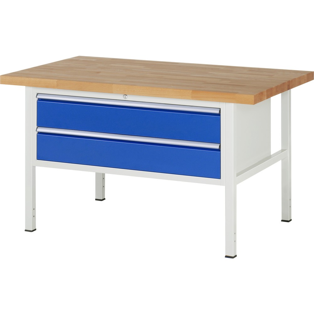 Productafbeelding nr. 1: Werkbank RAU serie 8000, hxbxd 840 x 1.500 x 900 mm, 2 x voor 100% uittrekbare lades, 2 x 180 mm, draagvermogen lade 50 kg