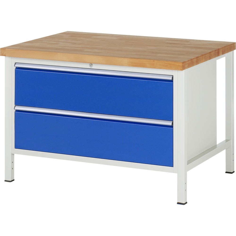 Productafbeelding nr. 1: Werkbank RAU serie 8000, hxbxd 840 x 1.250 x 900 mm, 2 x voor 100% uittrekbare lades, 2 x 270 mm, draagvermogen lade 50 kg