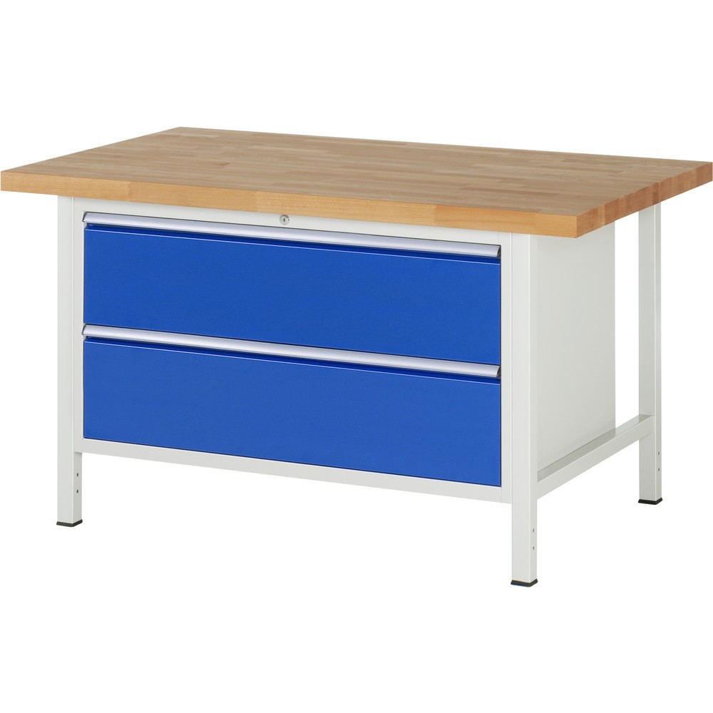Productafbeelding nr. 1: Werkbank RAU serie 8000, hxbxd 840 x 1.500 x 900 mm, 2 x voor 100% uittrekbare lades, 2 x 270 mm, draagvermogen lade 50 kg