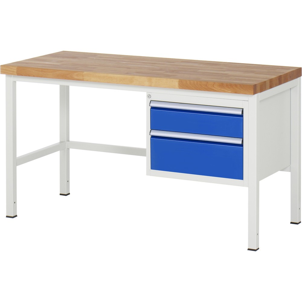 Productafbeelding nr. 1: Werkbank RAU serie 8000, hxbxd 840 x 1.500 x 700 mm, 2 x voor 90% uittrekbare lades, 1 x 150, 1 x 210 mm, draagvermogen lade 100 kg