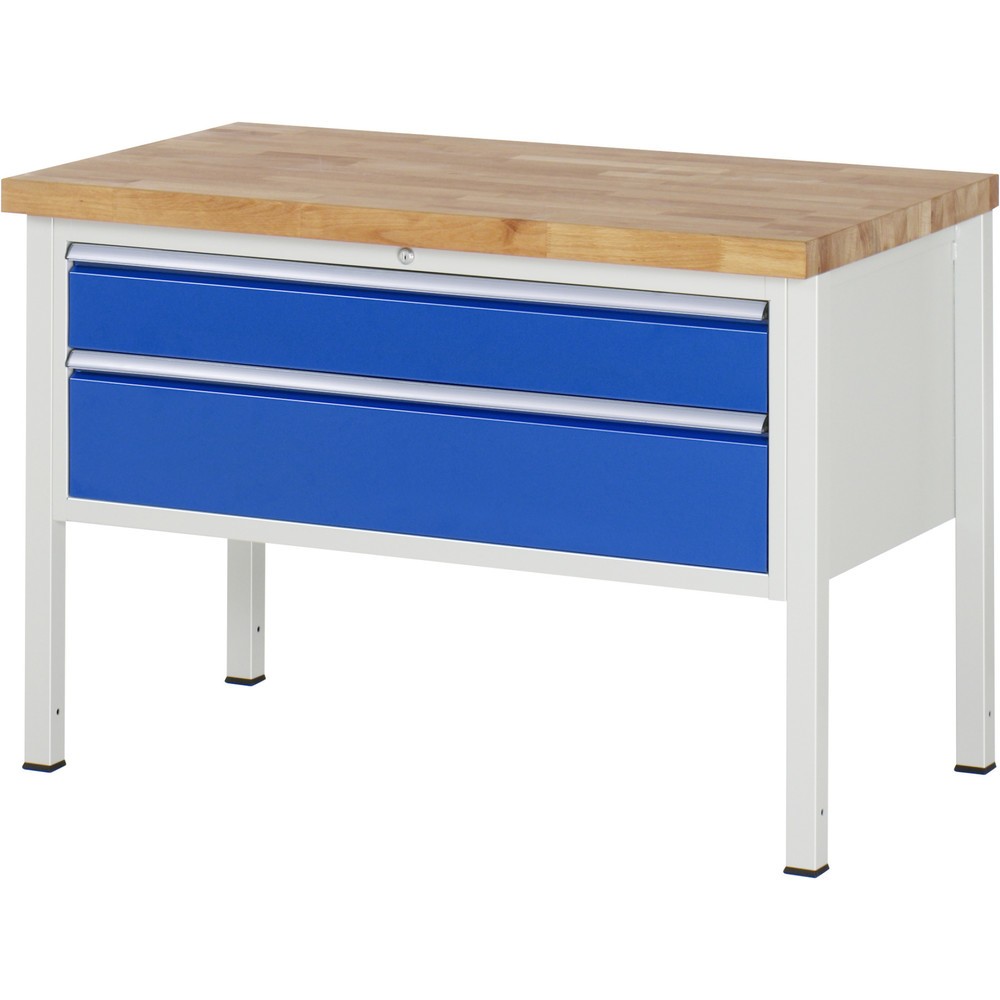 Productafbeelding nr. 1: Werkbank RAU serie 8000, hxbxd 840 x 1.250 x 700 mm, 2 x voor 90% uittrekbare lades, 1 x 150, 1 x 210 mm, draagvermogen lade 50 kg