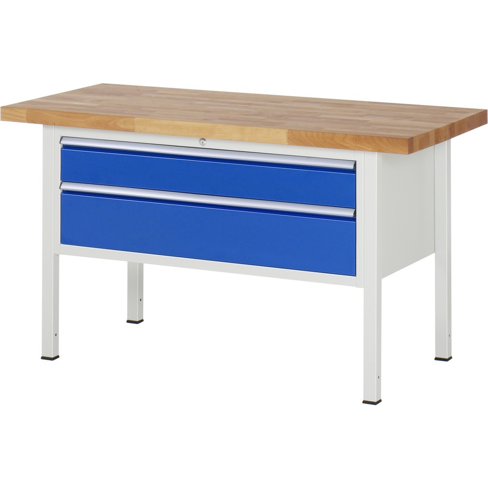 Productafbeelding nr. 1: Werkbank RAU serie 8000, hxbxd 840-1.040 x 1.500 x 700 mm, 2 x voor 90% uittrekbare lades, 1 x 150, 1 x 210 mm, draagvermogen lade 50 kg