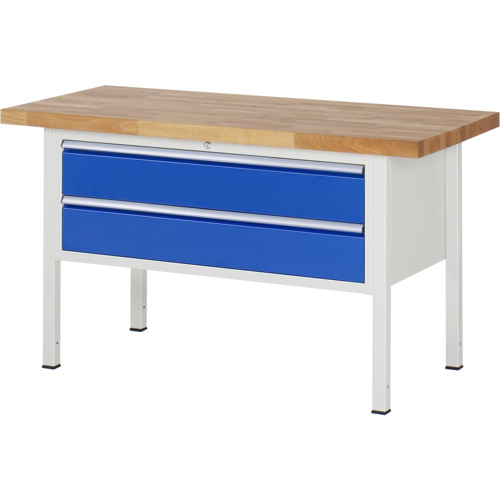 Productafbeelding nr. 1: Werkbank RAU serie 8000, hxbxd 840 x 1.500 x 700 mm, 2 x voor 90% uittrekbare lades, 2 x 180 mm, draagvermogen lade 50 kg