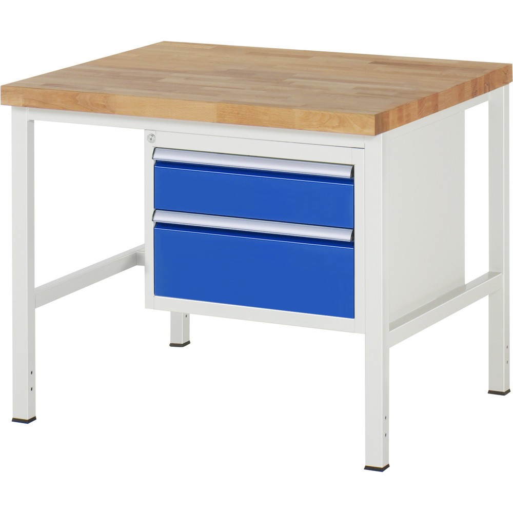 Productafbeelding nr. 1: Werkbank RAU serie 8000, hxbxd 840-1.040 x 1.000 x 900 mm, 2 x voor 90% uittrekbare lades, 1 x 150, 1 x 210 mm, draagvermogen lade 100 kg