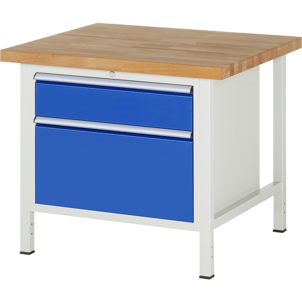 Productafbeelding nr. 1: Werkbank RAU serie 8000, hxbxd 840-1.040 x 1.000 x 900 mm, 2 x voor 90% uittrekbare lades, 1 x 180, 1 x 360 mm, draagvermogen lade 75 kg