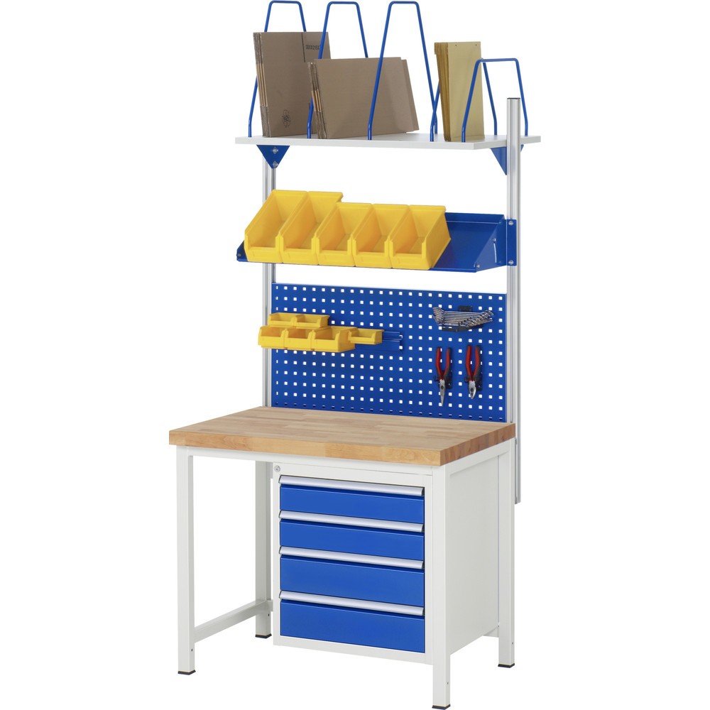 Productafbeelding nr. 4: Werkbank RAU serie 8000, hxbxd 840 x 1.000 x 700 mm, 4 x voor 90% uittrekbare lades, 2 x 120, 2 x 150 mm, draagvermogen lade 100 kg