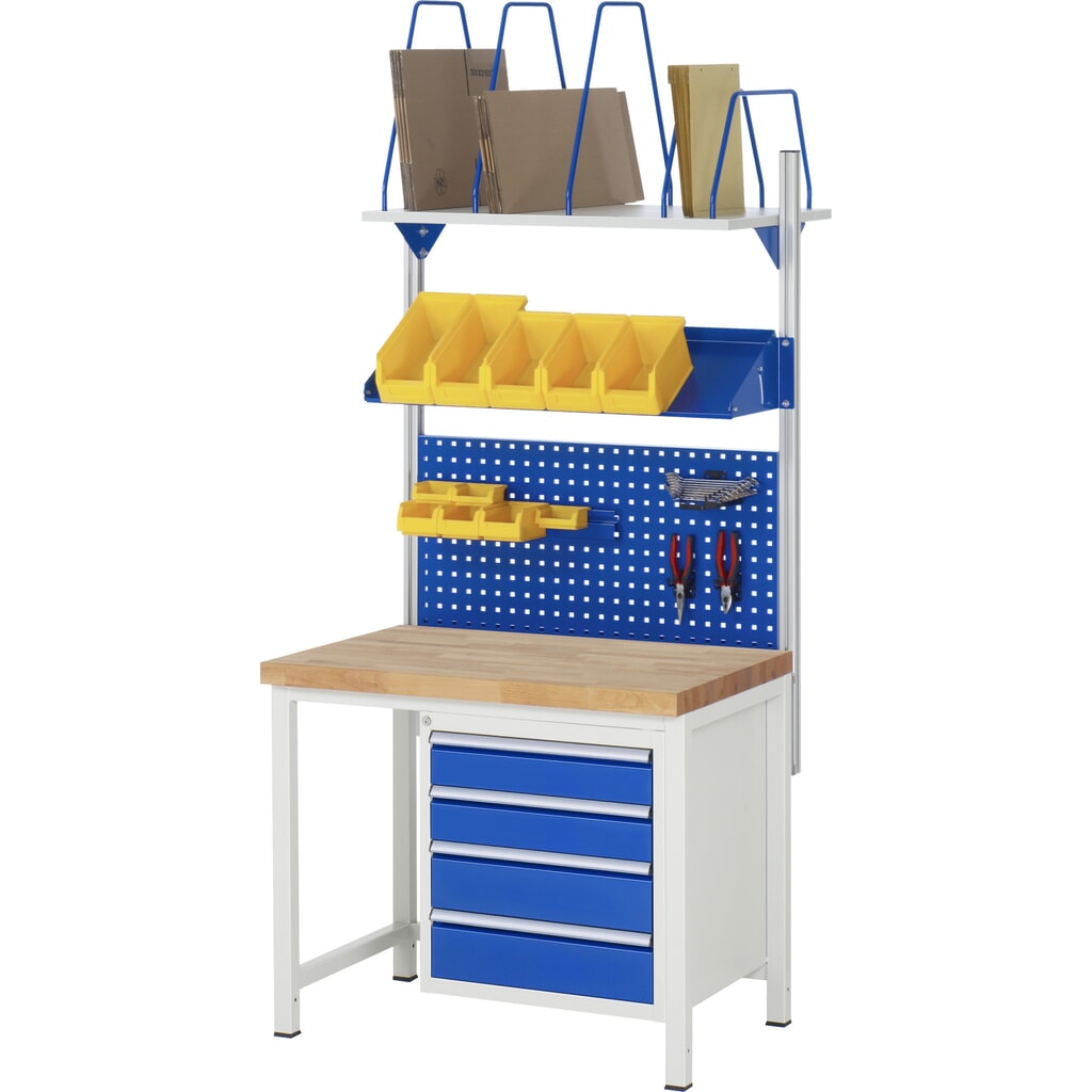 Werkbank RAU serie 8000, hxbxd 840-1.040 x 1.000 x 900 mm, 3 x voor 100% uittrekbare lades, 1 x 60, 1 x 120, 1 x 180 mm, draagvermogen lade 100 kg Productafbeelding nr. 8: Werkbank RAU serie 8000, hxbxd 840-1.040 x 1.000 x 900 mm, 3 x voor 100% uittrekbare lades, 1 x 60, 1 x 120, 1 x 180 mm, draagvermogen lade 100 kg