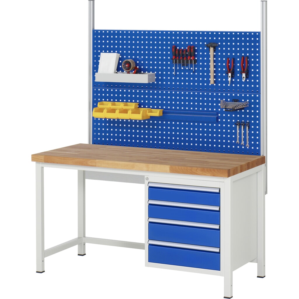Productafbeelding nr. 7: Werkbank RAU serie 8000, hxbxd 840-1.040 x 1.500 x 700 mm, 4 x voor 100% uittrekbare lades, 1 x 60, 2 x 90, 1 x 120 mm, draagvermogen lade 100 kg