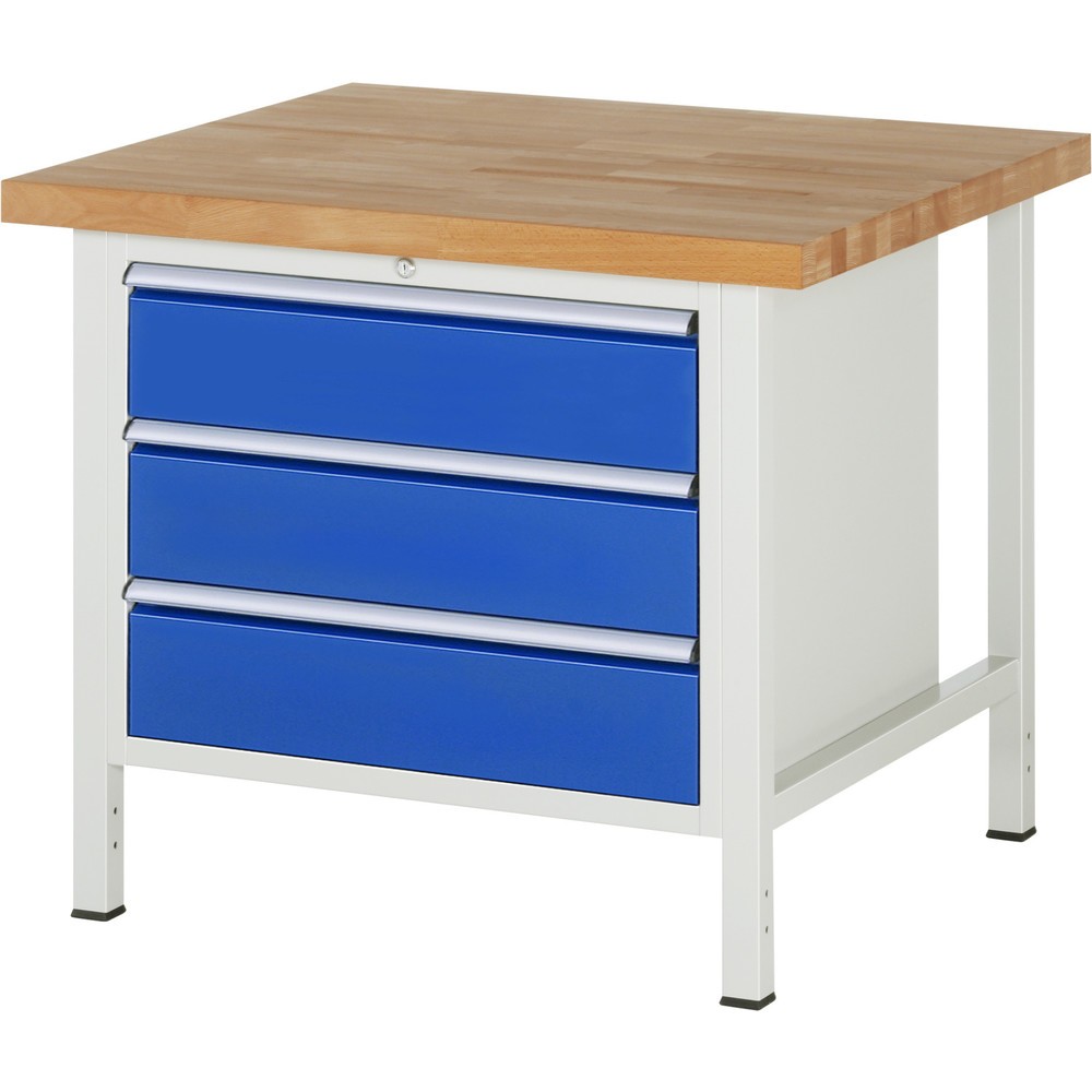 Productafbeelding nr. 1: Werkbank RAU serie 8000, hxbxd 840 x 1.000 x 900 mm, 3 x voor 90% uittrekbare lades, 3 x 180 mm, draagvermogen lade 75 kg