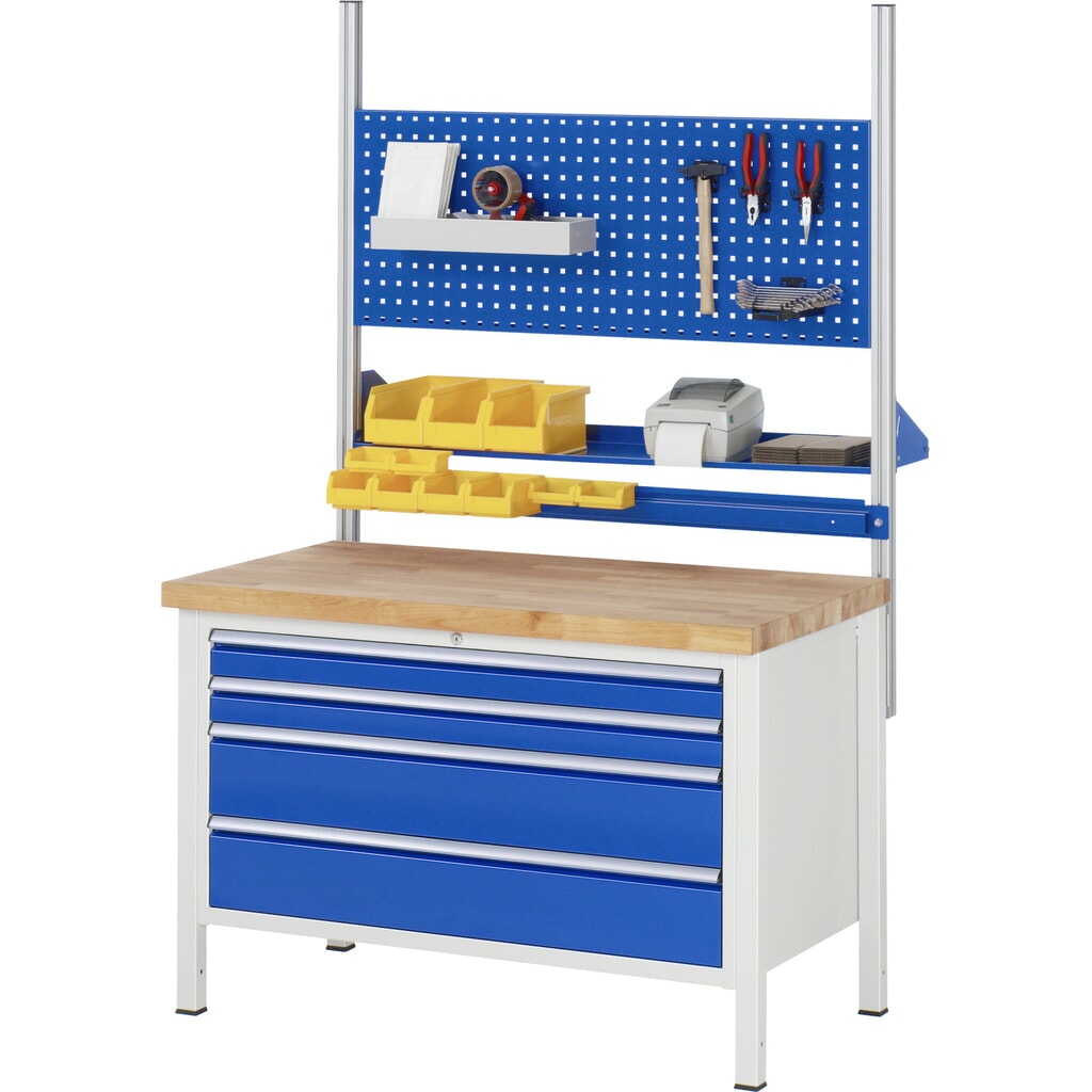 Werkbank RAU serie 8000, hxbxd 840-1.040 x 1.250 x 700 mm, 2 x voor 100% uittrekbare lades, 2 x 270 mm, draagvermogen lade 50 kg Productafbeelding nr. 7: Werkbank RAU serie 8000, hxbxd 840-1.040 x 1.250 x 700 mm, 2 x voor 100% uittrekbare lades, 2 x 270 mm, draagvermogen lade 50 kg