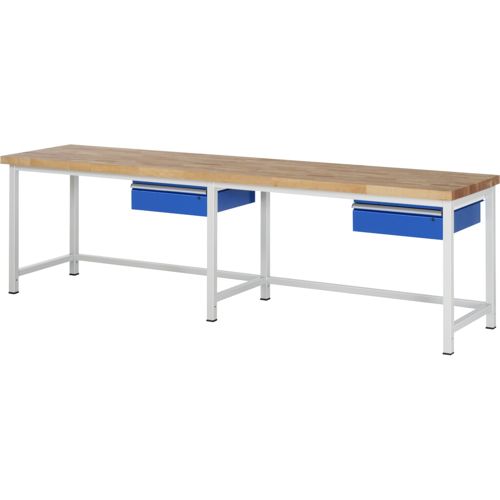 RAU werkbank serie 8000, h x b x d 840-1.040 x 3.000 x 700 mm, 2 lades Product afbeelding: RAU werkbank serie 8000, h x b x d 840-1.040 x 3.000 x 700 mm, 2 lades