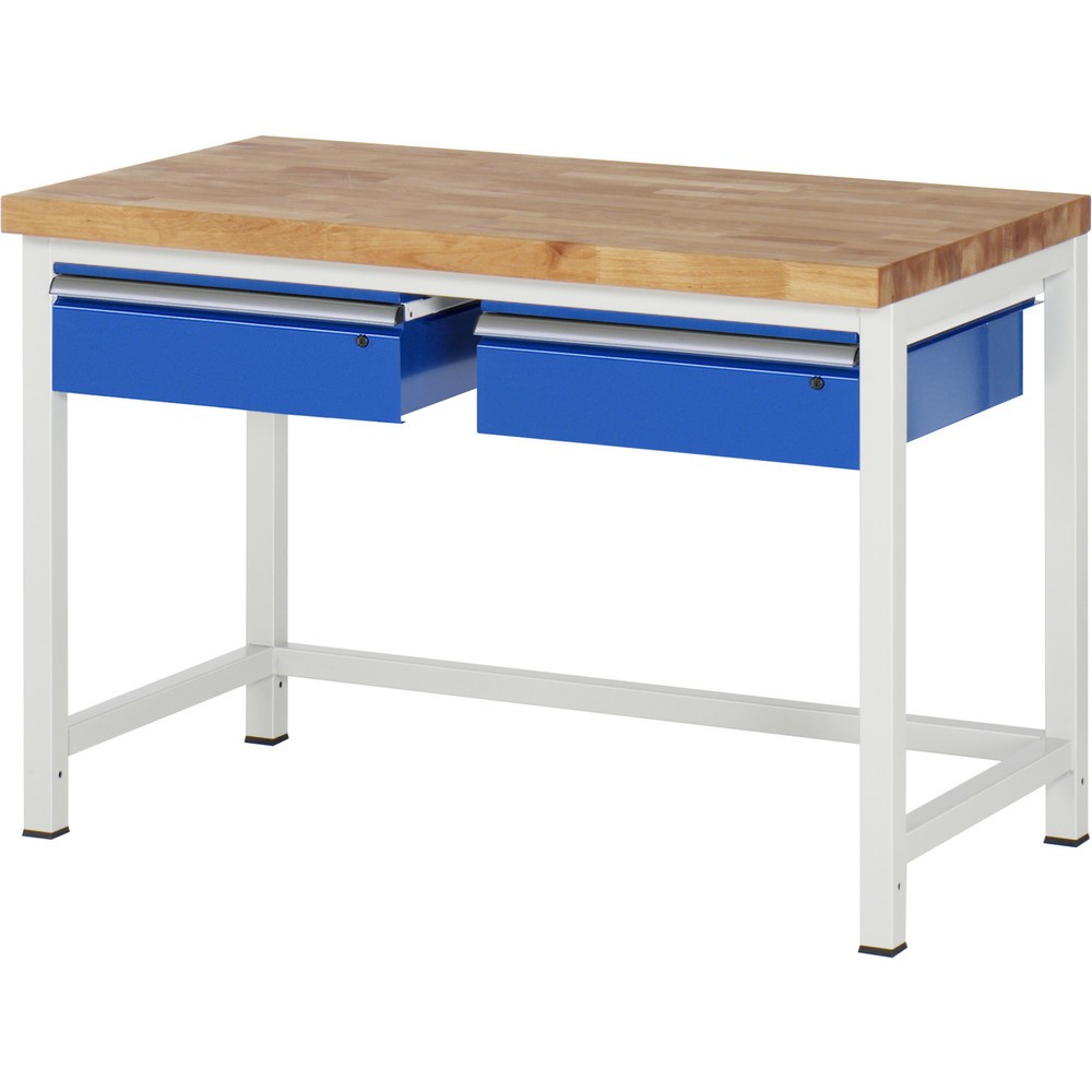 Productafbeelding nr. 1: Werkbank RAU serie 8000, hxbxd 840 x 1.250 x 700 mm, 2 lades, draagvermogen lade 50 kg