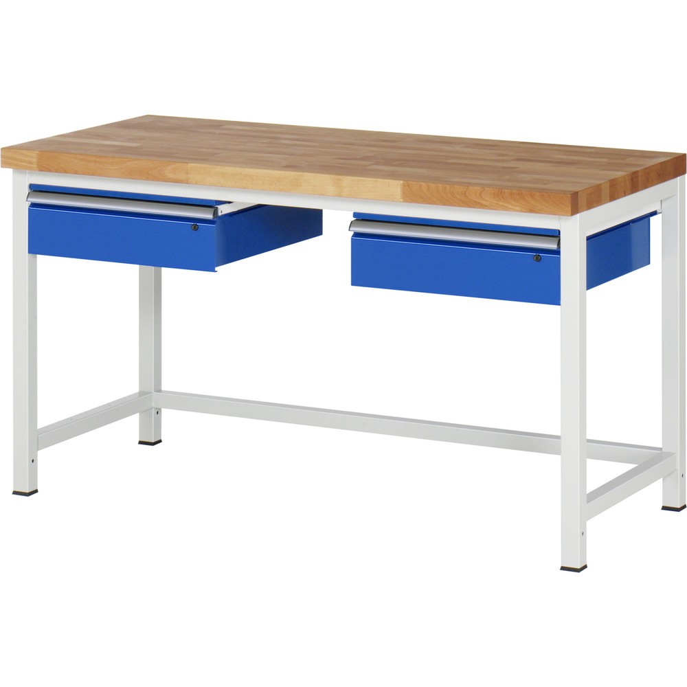 Productafbeelding nr. 1: Werkbank RAU serie 8000, hxbxd 840-1.040 x 1.500 x 700 mm, 2 lades, draagvermogen lade 50 kg