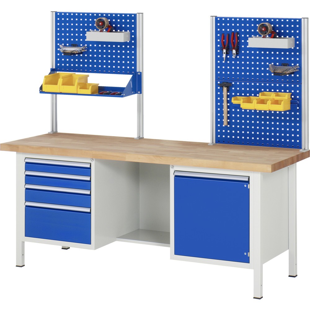 Productafbeelding nr. 6: Werkbank RAU serie 8000, 2 kasten, 1 draaideur, hxbxd 840 x 2.000 x 700 mm, 2 lades