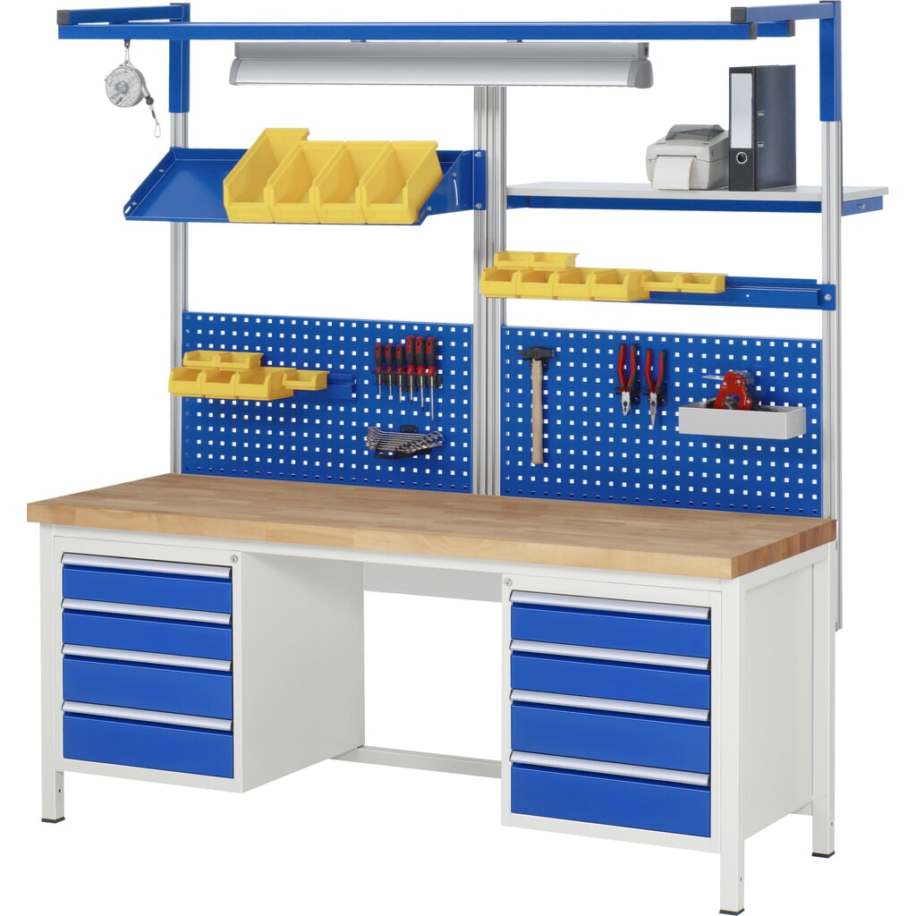 Productafbeelding nr. 5: Werkbank RAU serie 8000, 2 kasten, hxbxd 840 x 2.000 x 700 mm, 9 x voor 90% uittrekbare lades