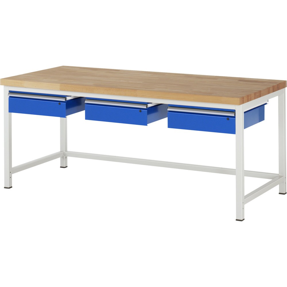 Productafbeelding nr. 1: Werkbank RAU serie 8000, hxbxd 840 x 2.000 x 900 mm, 3 lades, draagvermogen lade 50 kg