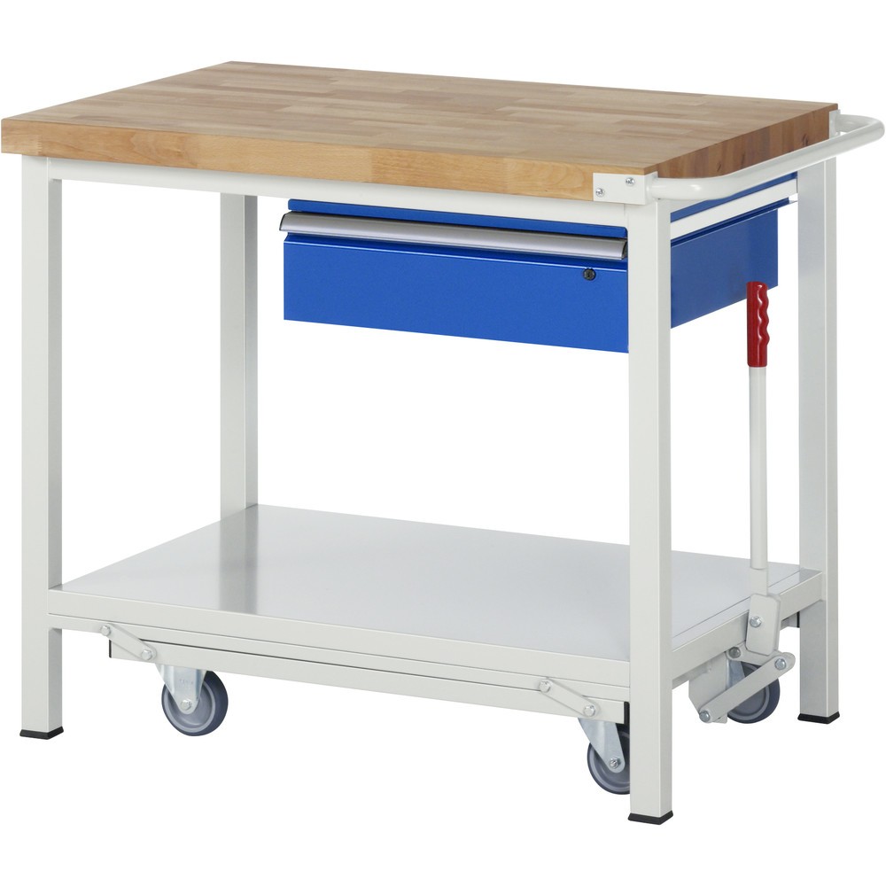Productafbeelding nr. 1: RAU werkbank met dolly serie 8000, h x b x d 880 x 1.000 x 700 mm, legbord onderaan, met 1 lade