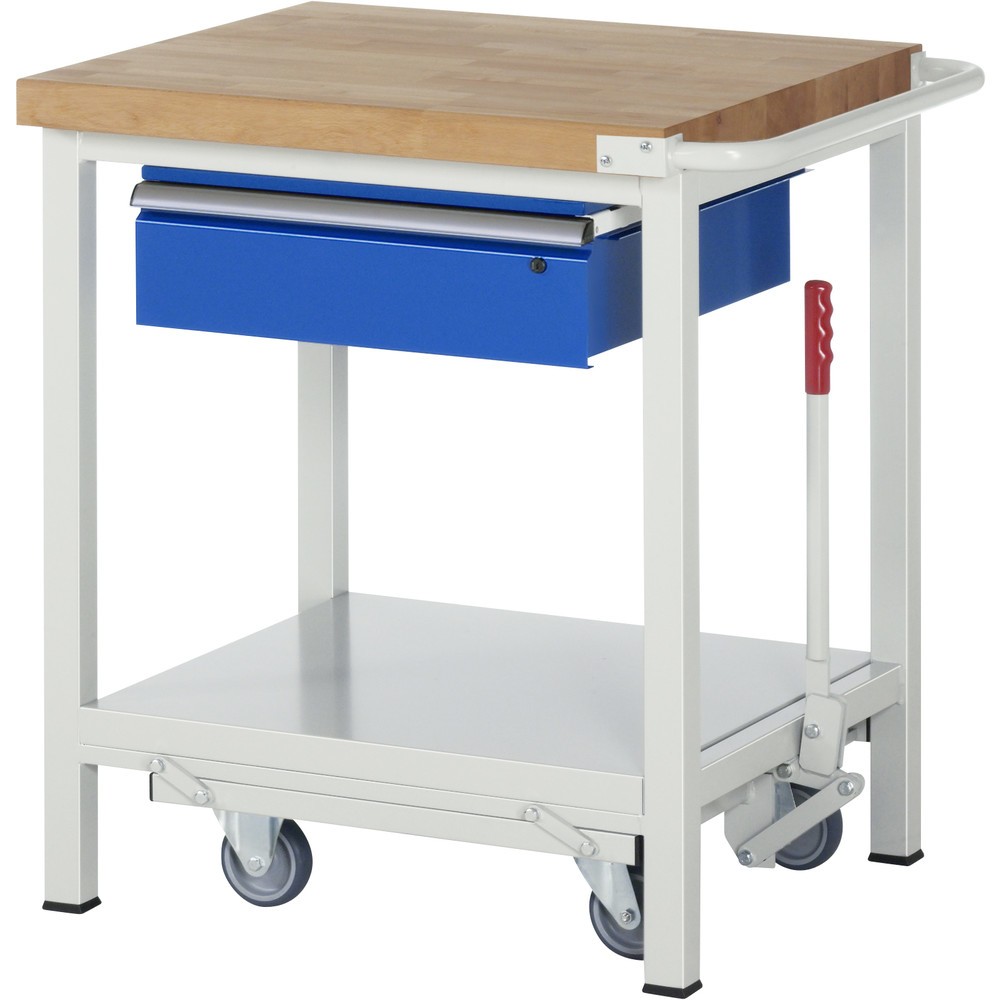 Productafbeelding nr. 1: RAU werkbank met dolly serie 8000, h x b x d 880 x 750 x 700 mm, legbord onderaan, met 1 lade