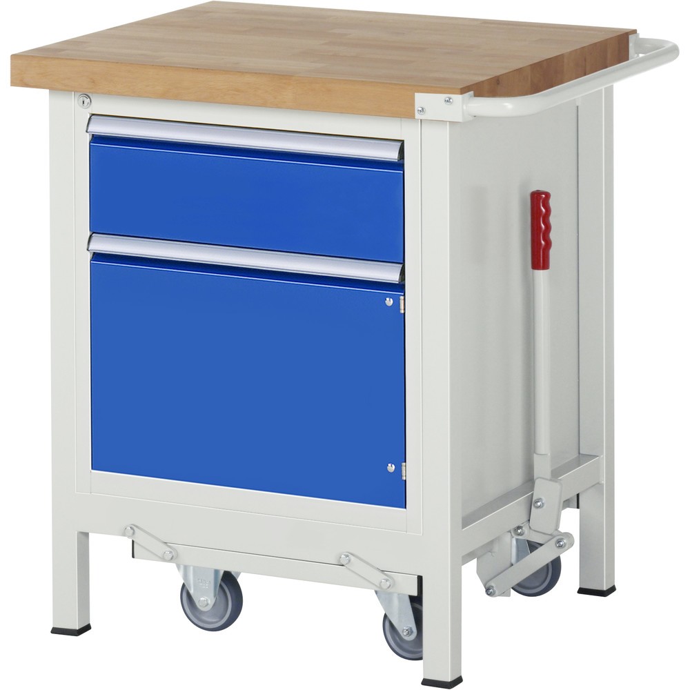 Productafbeelding nr. 1: RAU werkbank met dolly serie 8000, h x b x d 880 x 750 x 700 mm, 1 onderbouwkast rechts, met 1 lade en 1 openslaande deur