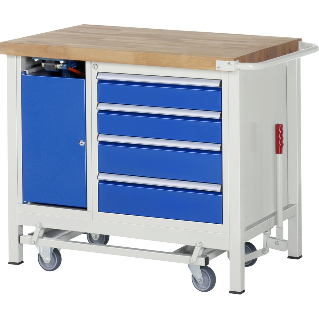 Werkbank RAU serie 8000 met neerlaatbaar onderstel, 2 kasten, hxbxd 880 x 1.000 x 700 mm, 5 lades 2 x 90 mm, 3 x 120 mm Productafbeelding nr. 13: Werkbank RAU serie 8000 met neerlaatbaar onderstel, 2 kasten, hxbxd 880 x 1.000 x 700 mm, 5 lades 2 x 90 mm, 3 x 120 mm