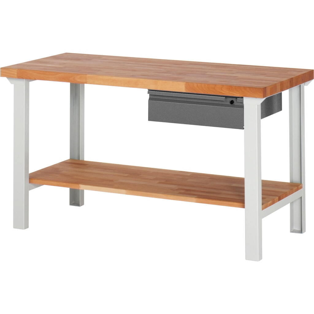 Werkbank Steinbock®, met lade en legbord, hxbxd 840 x 1.500 x 700 mm, RAL 7035 / 7016 Product afbeelding: Werkbank Steinbock®, met lade en legbord, hxbxd 840 x 1.500 x 700 mm, RAL 7035 / 7016