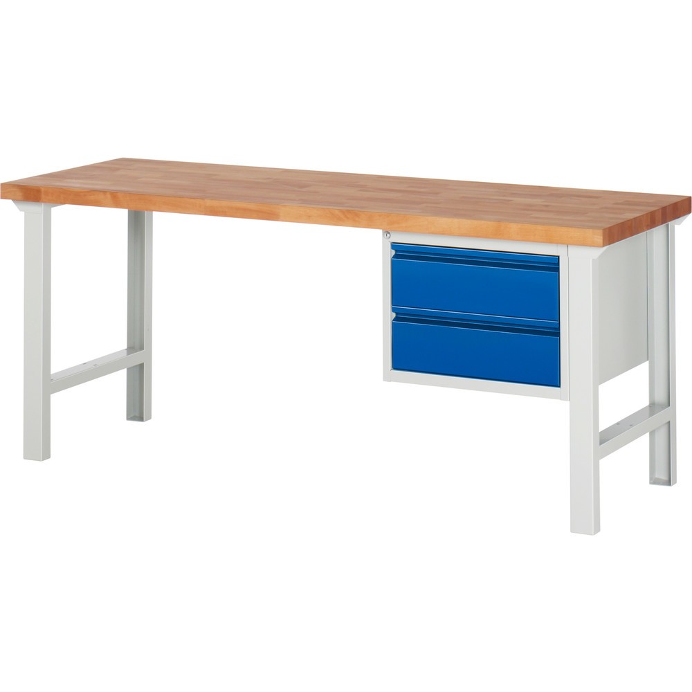 Product afbeelding: Werkbank Steinbock®, met 2 lades, hxbxd 840 x 2.000 x 700 mm, RAL 7035 / 5010