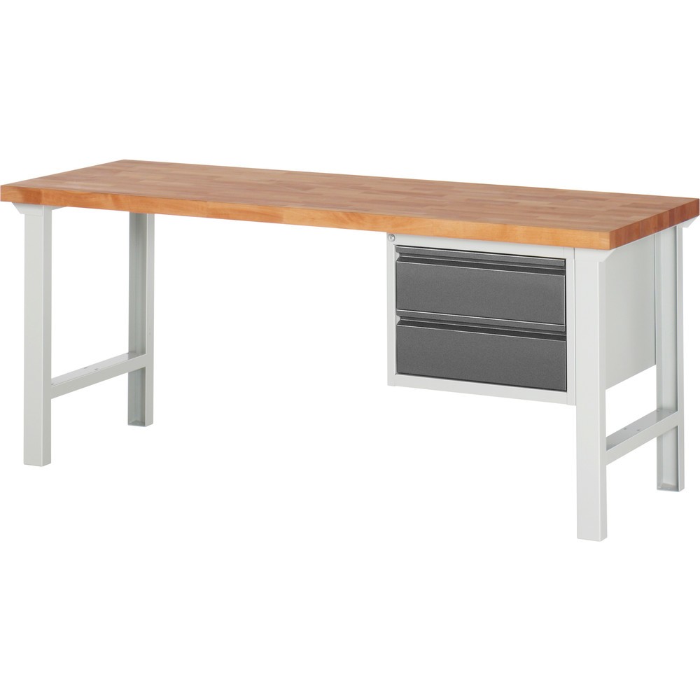 Product afbeelding: Werkbank Steinbock®, met 2 lades, hxbxd 840 x 2.000 x 700 mm, RAL 7035 / 7016