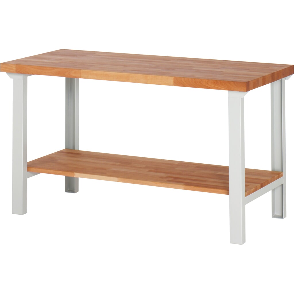 Werkbank Steinbock®, met legbord, hxbxd 840 x 1.500 x 700 mm, RAL 7035 Product afbeelding: Werkbank Steinbock®, met legbord, hxbxd 840 x 1.500 x 700 mm, RAL 7035