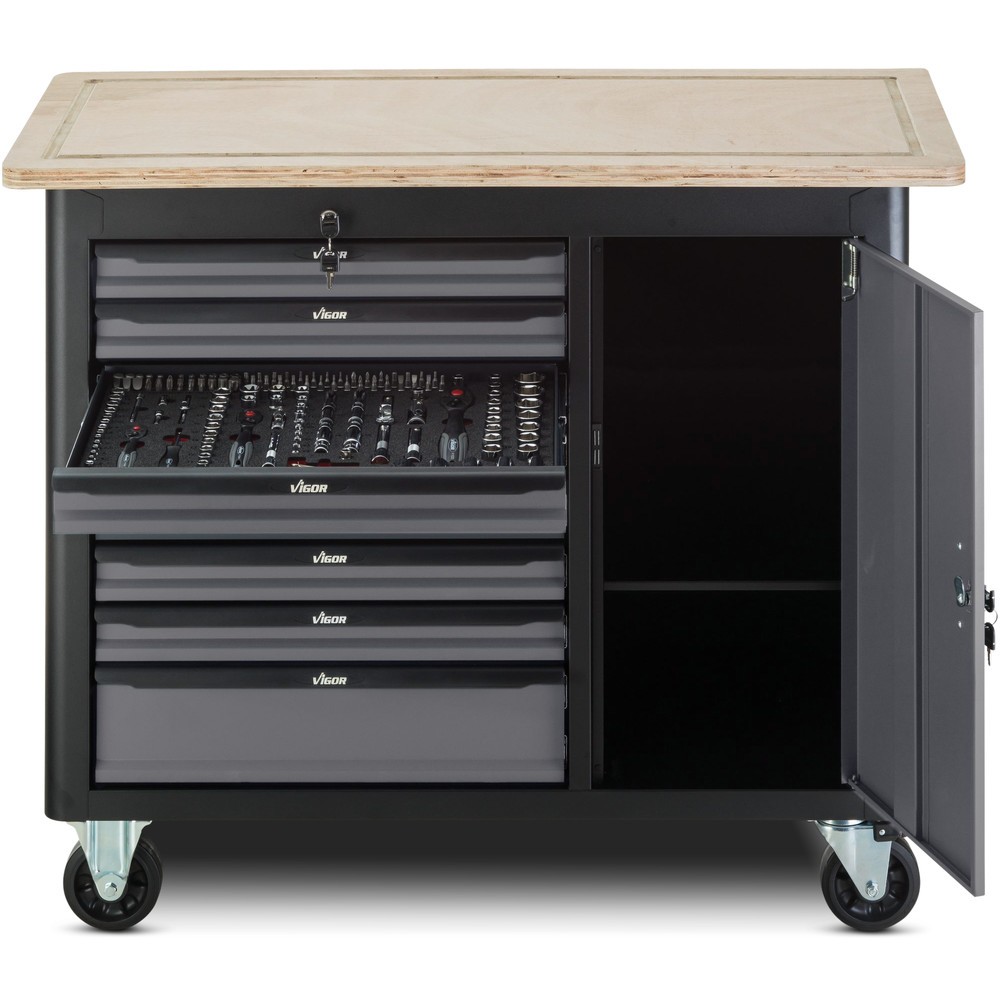 Productafbeelding nr. 2: Werkbank VIGOR® 1000, leeg, 8 lades + 1 kast