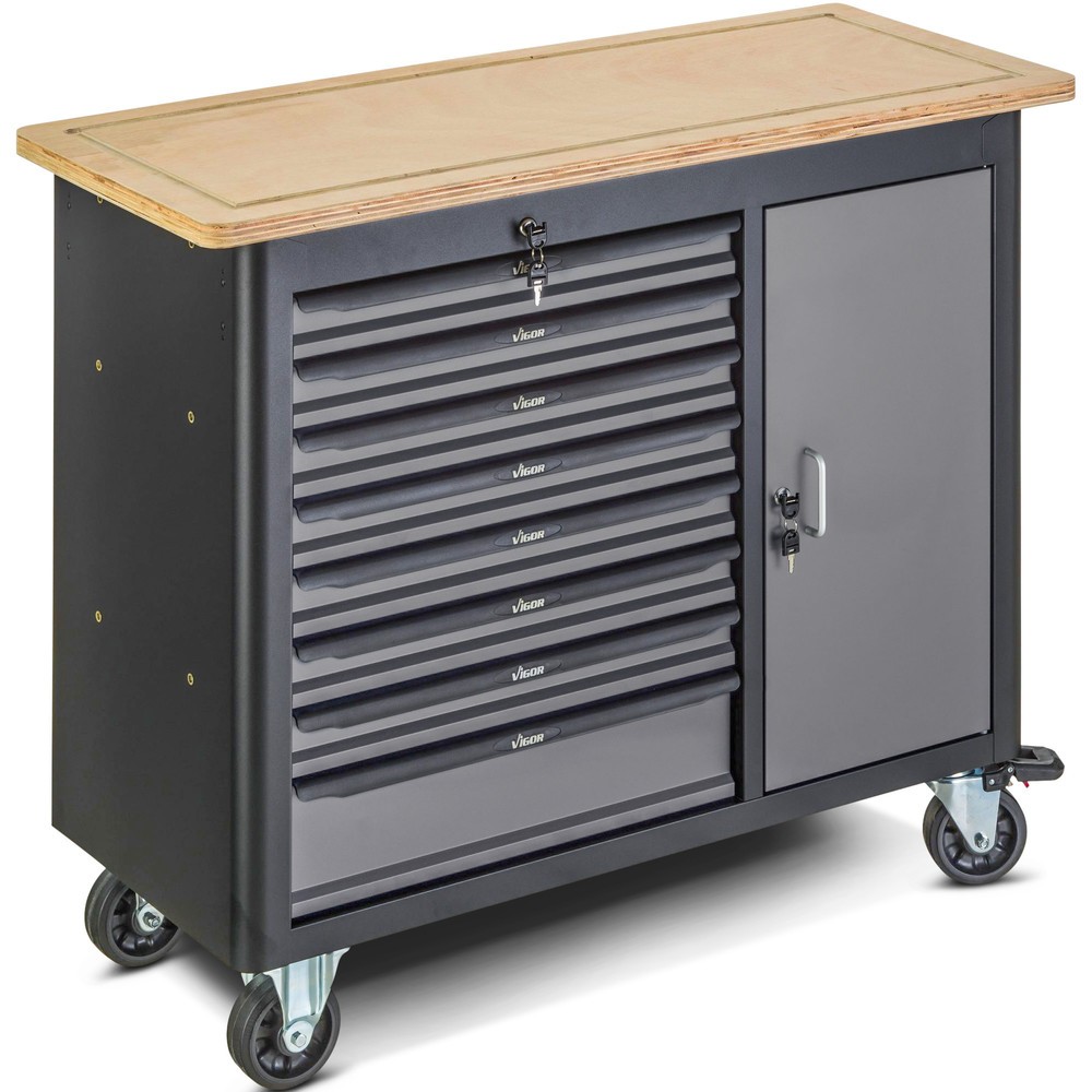 Product afbeelding: Werkbank VIGOR® 1000, leeg, 8 lades + 1 kast