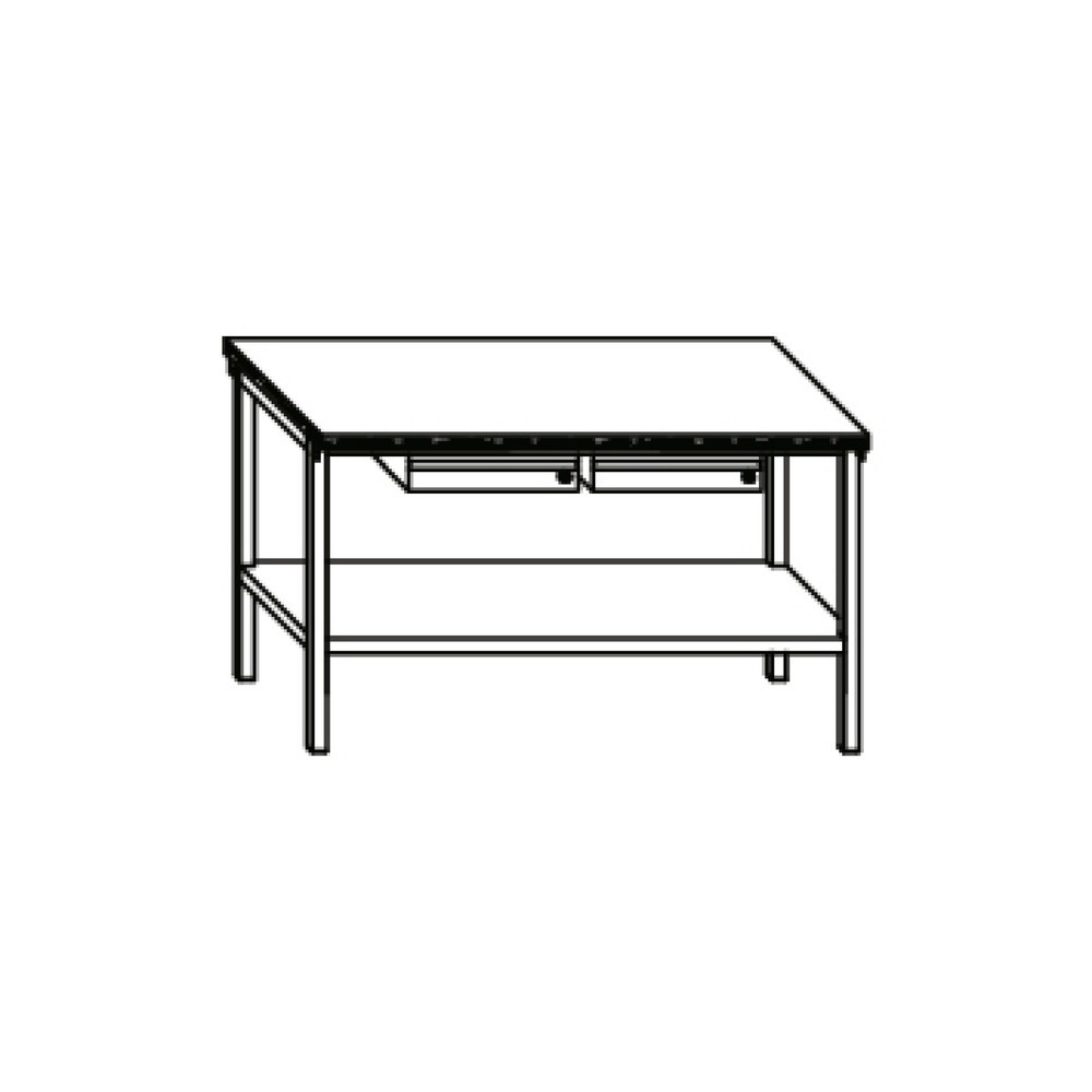 Productafbeelding nr. 5: Werkbanktafel PAVOY met 2 lades + aflegvlak, hxbxd 900 x 1.500 x 700 mm, lichtgrijs, antracietgrijs