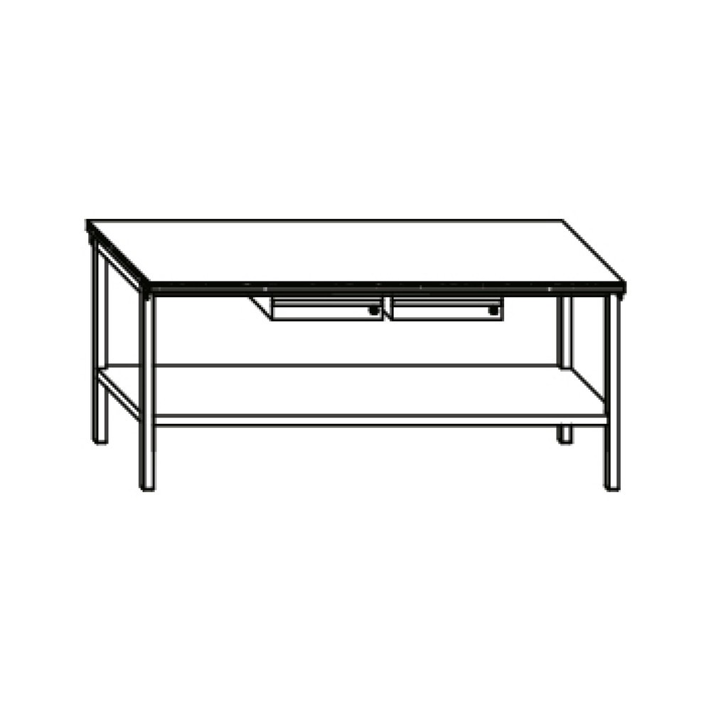 Productafbeelding nr. 5: Werkbanktafel PAVOY met 2 lades + aflegvlak, hxbxd 900 x 2.000 x 700 mm, antracietgrijs, lichtblauw