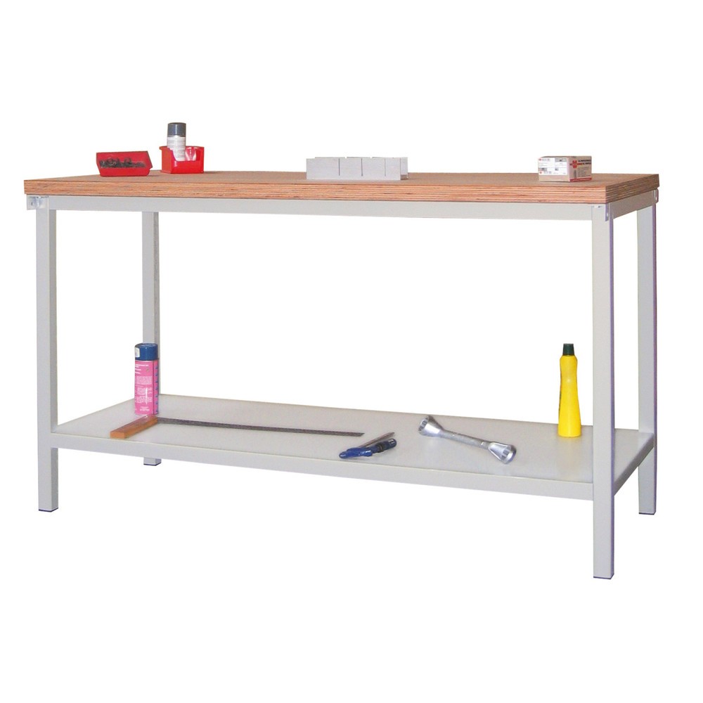 Productafbeelding nr. 1: Werkbanktafel PAVOY met aflegvlak, hxbxd 900 x 2.000 x 700 mm, lichtgrijs