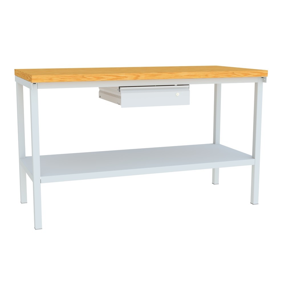 Productafbeelding nr. 4: Werkbanktafel PAVOY met lade + aflegvlak, hxbxd 900 x 1.500 x 700 mm, lichtgrijs, lichtgrijs