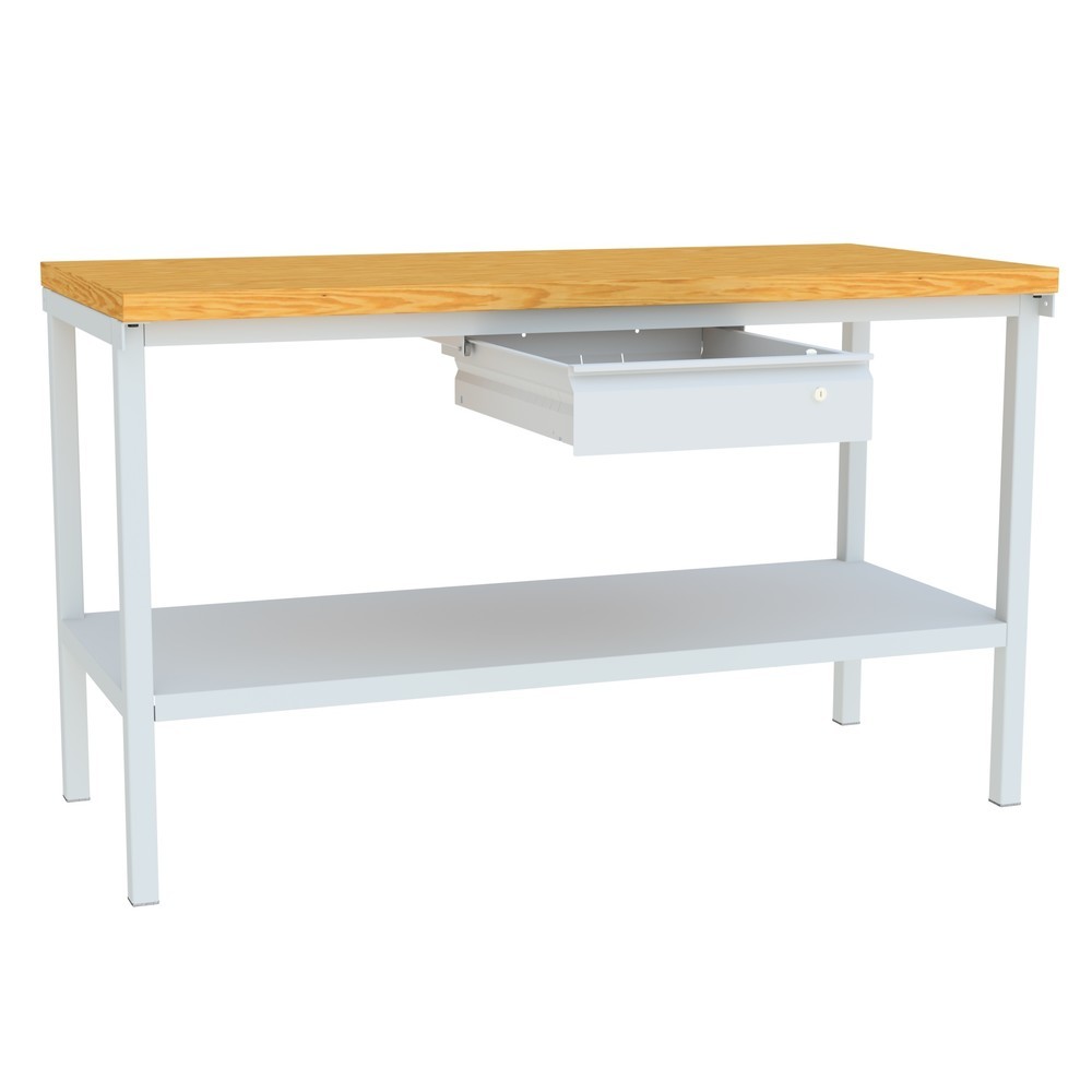 Productafbeelding nr. 5: Werkbanktafel PAVOY met lade + aflegvlak, hxbxd 900 x 1.500 x 700 mm, lichtgrijs, lichtgrijs