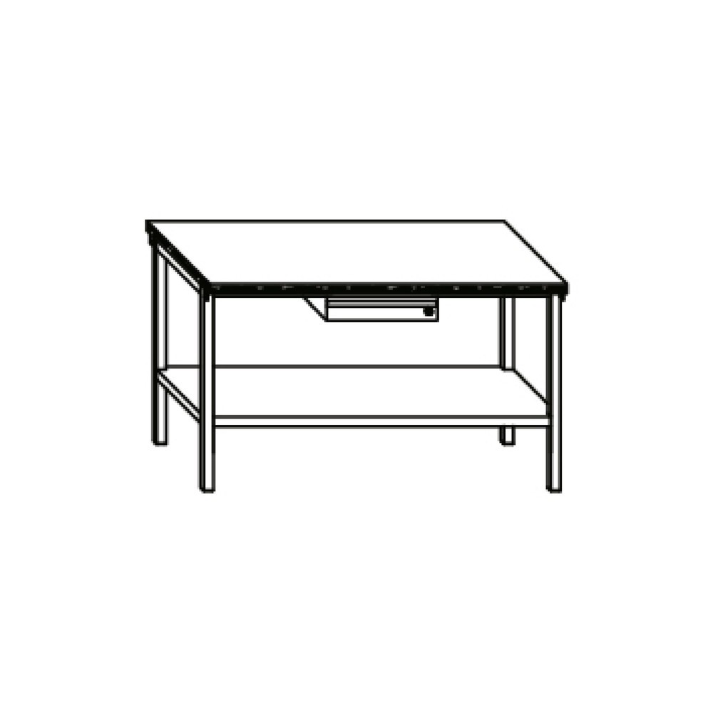 Productafbeelding nr. 5: Werkbanktafel PAVOY met lade + aflegvlak, hxbxd 900 x 1.500 x 700 mm, lichtgrijs, gentiaanblauw