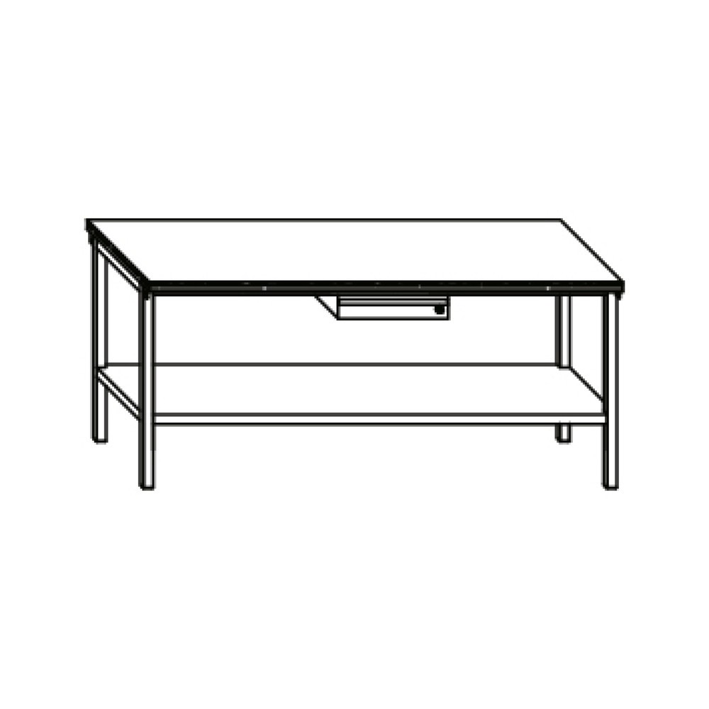 Productafbeelding nr. 5: Werkbanktafel PAVOY met lade + aflegvlak, hxbxd 900 x 2.000 x 700 mm, antracietgrijs, gentiaanblauw